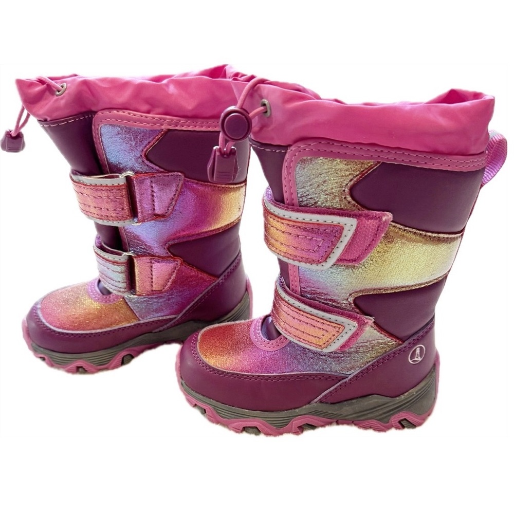 Lands' End Purple Iridescent Snow Boots with Waterproof Design